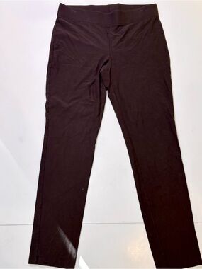 Eileen Fisher Brown Stretch Straight-Leg Knit Pants